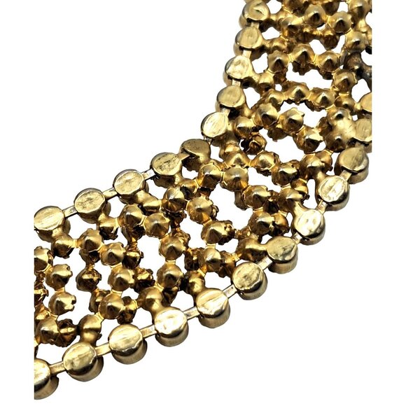 Vintage Kramer Jewelry Set Rhinestone Necklace Earrings Champagne Topaz Aurora B - Picture 15 of 15